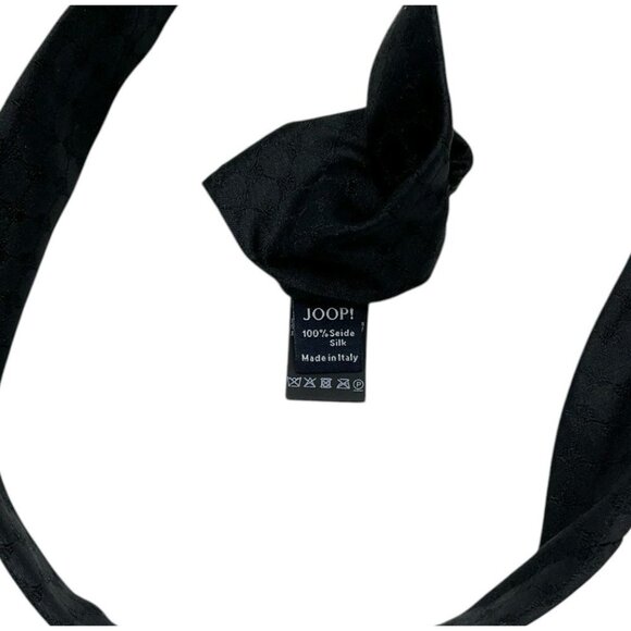 JOOP! Men's 100% Silk Necktie LUXURY Tie Black Geometric W:2.8" EUC - Picture 3 of 4